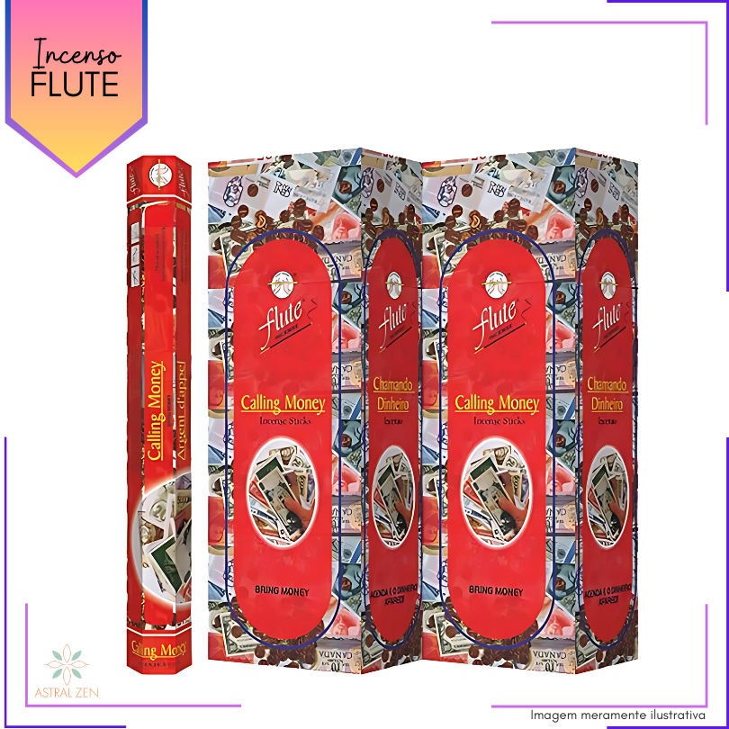 Incenso Flute Chamando Dinheiro - Kit com 6 Iguais ou Variados