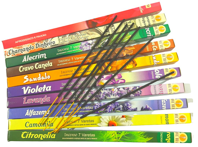 Kit Incenso Flute 25 Caixas Sortidas Florais - 200 Varetas