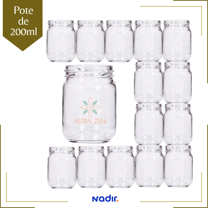 Pote de Vidro 200ml Doces Bolos Geleias Lembranças Sem Tampa- 10 Unds