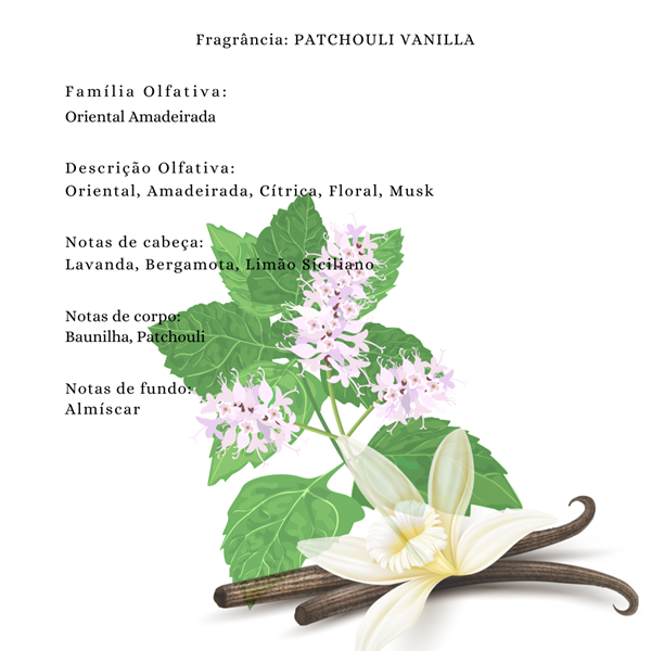 Essência Concentrada Patchouli com Vanilla Vollmens Para Aromatizador - Velas - Sabonetes - Perfumes 500g