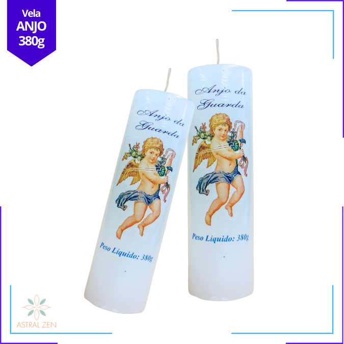 3 Velas Votivas Anjo da Guarda 380 Gramas 100% Parafina Pura 8 dias