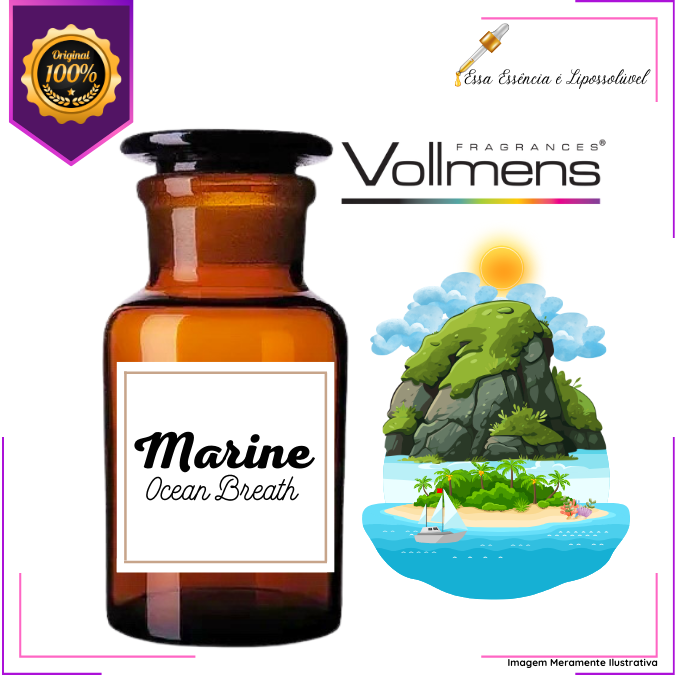 Essência Concentrada Marine Ocean Breath Vollmens Para Aromatizador - Sabonetes - Velas - Perfumes 500g