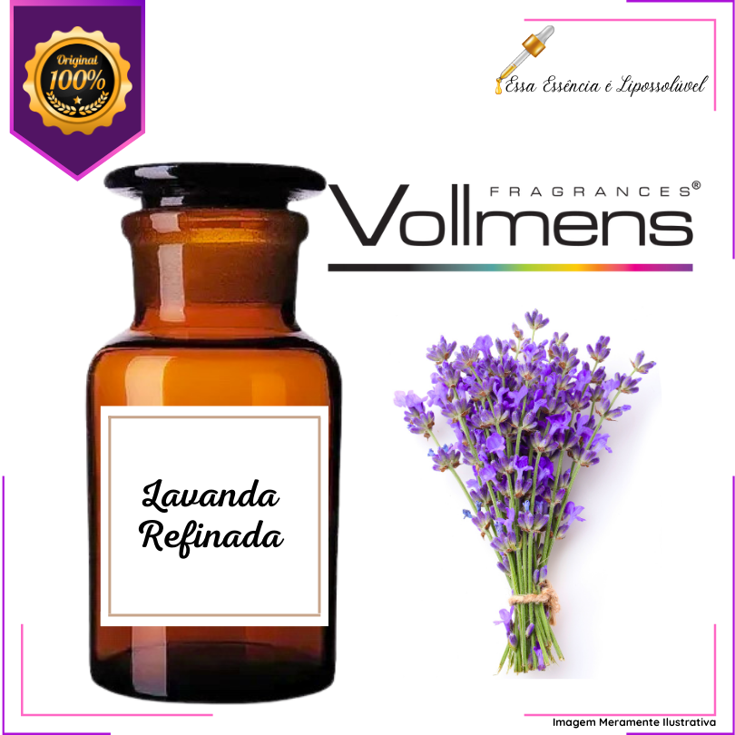 Essência Concentrada Lavanda Refinada Vollmens Para Aromatizador - Velas - Sabonetes - Perfumes 500g