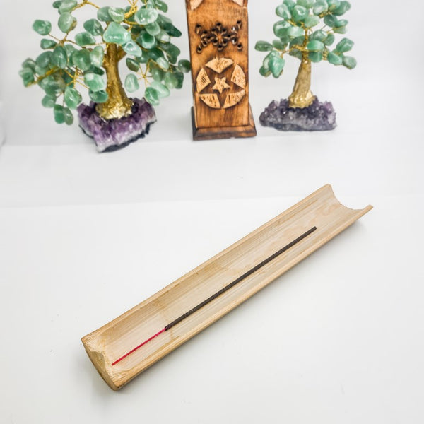 Incensário de Bambu Natural Queimador de Incenso Porta Incenso Natural