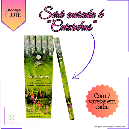 Incenso Flute Sete Ervas - Kit com 6 Iguais ou Variados