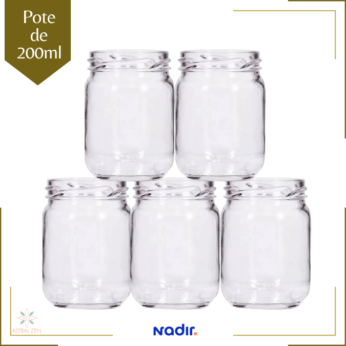 Pote de Vidro 200ml Doces Bolos Geleias Lembranças Sem Tampa- 10 Unds