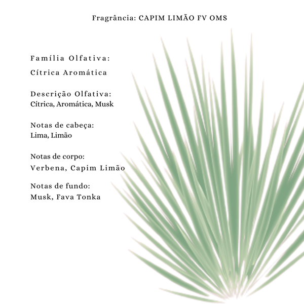 Essência Concentrada Capim Limão Vollmens Para Aromatizador - Velas - Sabonetes - Perfumes