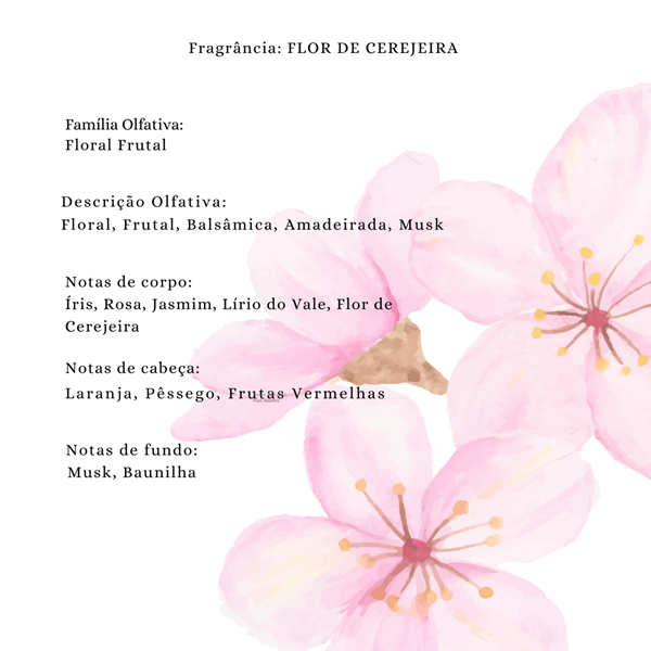 Essência Concentrada Flor de Cerejeira Vollmens Para Aromatizador - Velas - Sabonetes - Perfumes