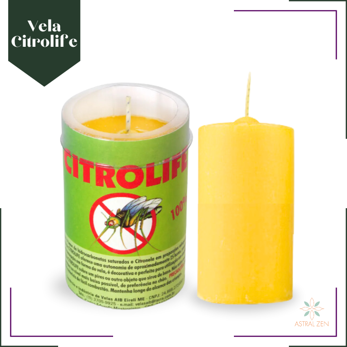 Vela de Citronela Citrolife Repelente Contra Mosquitos e Insetos 100% Natural