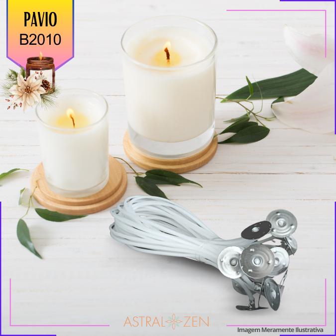 Pavio Para Vela Artesanal 18cm Kits com 20 e 100un Montado com Ilhós Pavio B2010-B2020-B2030-A2035-B2040