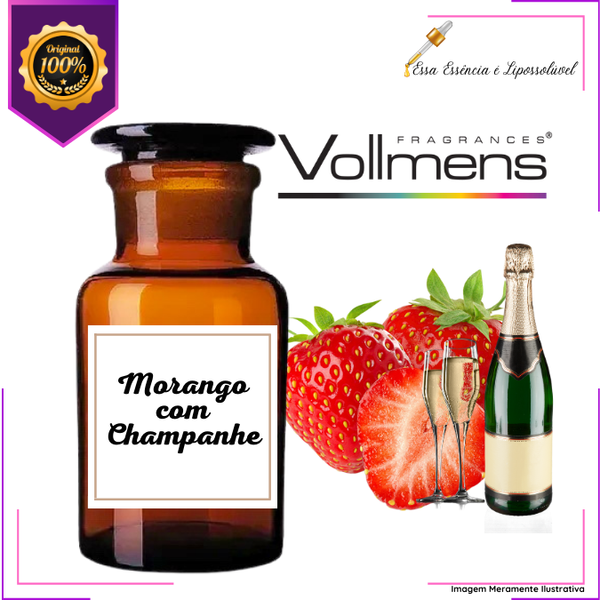 Essência Concentrada Morango com Champanhe Vollmens Para Aromatizador - Velas - Sabonetes - Perfumes 500g