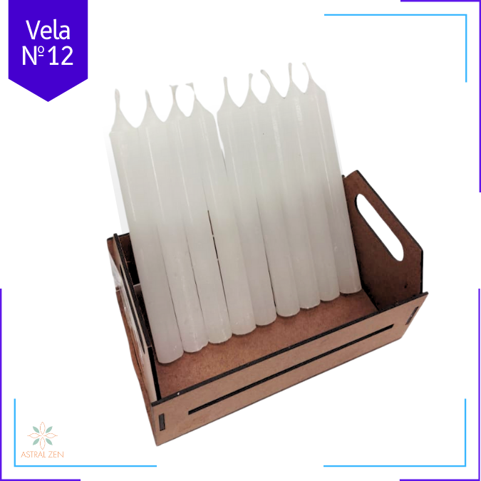 Velas Brancas Palito 100% Parafina Pura 7 Horas Com Valor de Atacado  Nº12 - (17,5 x 2cm)