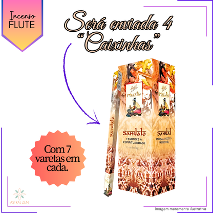 Incenso Massala Flute Sândalo - Kit com 4 Iguais ou Variados