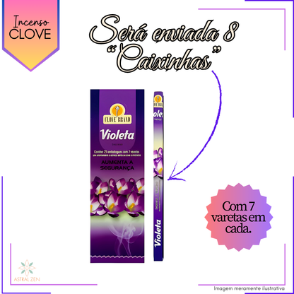 Incenso Clove Brand Violeta - Kit com 8 Iguais ou Variados