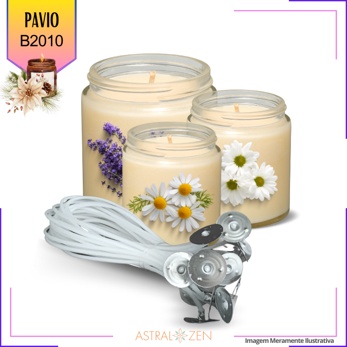 Pavio Para Vela Artesanal 18cm Kits com 20 e 100un Montado com Ilhós Pavio B2010-B2020-B2030-A2035-B2040