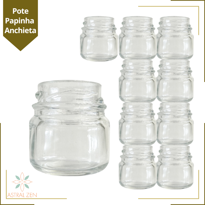 Pote de Vidro Sem Tampa Papinha Redondo 40ml Para Doces Geleias Brigadeiros Bolos Velas Lembranças - 100 Unds