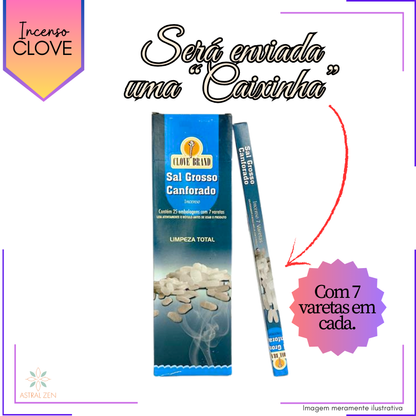 Incenso Clove Brand Sal Grosso Canforado - Kit com 8 Iguais ou Variados