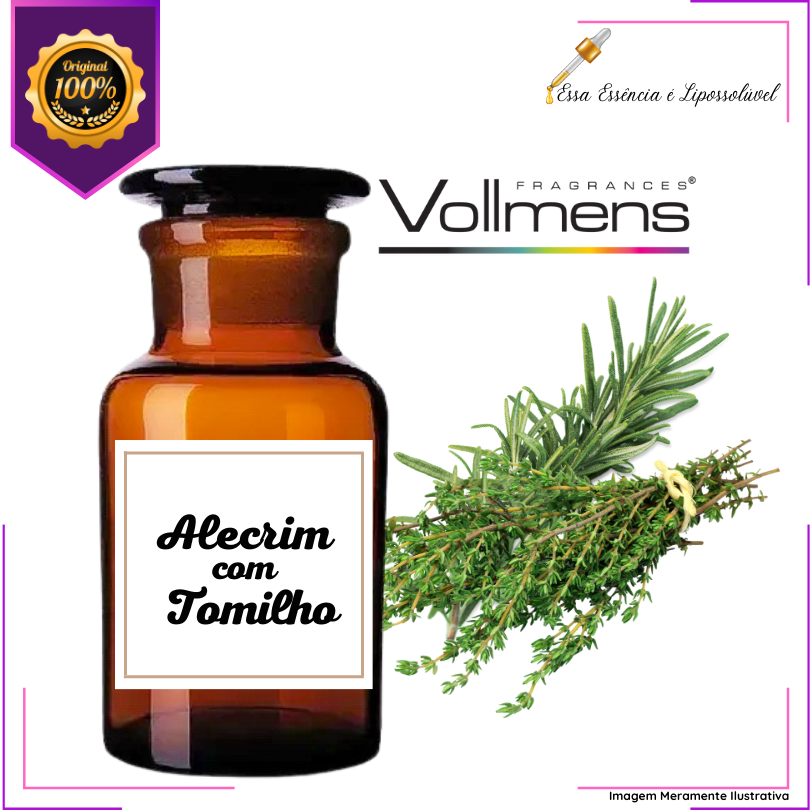 Essência Concentrada Alecrim Com Tomilho Vollmens Para Aromatizador - Sabonetes - Velas - Perfumes