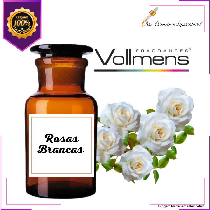 Essência Concentrada Rosas Brancas Vollmens Para Aromatizador - Velas - Sabonetes - Perfumes 500g