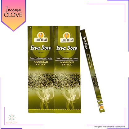 Incenso Clove Brand Erva Doce - Kit com 8 Iguais ou Variados