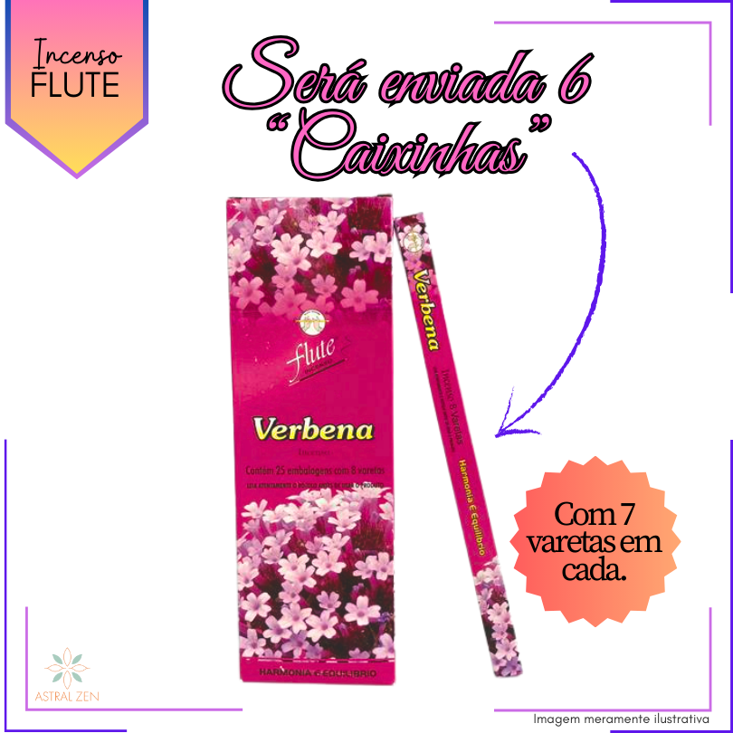 Incenso Flute Verbena - Kit com 6 Iguais ou Variados