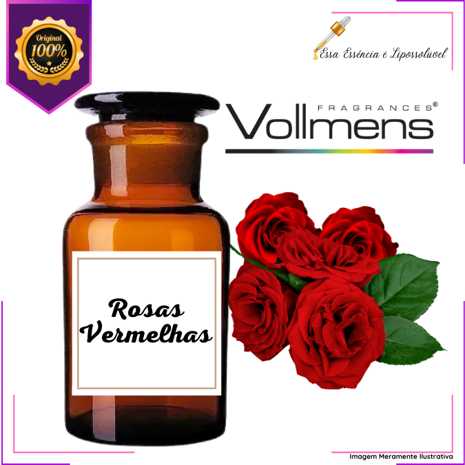 Essência Concentrada Rosas Vermelhas Vollmens Para Aromatizador - Velas - Sabonetes - Perfumes 500g