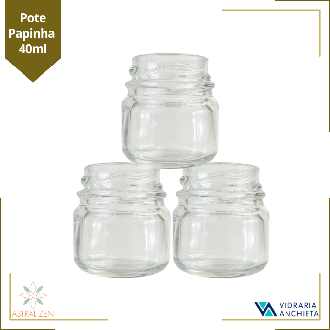 Pote de Vidro Papinha 40ml Doces  Bolos Geleias Lembranças Sem Tampa - 10 Unds