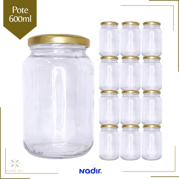 Pote de Vidro 600ml Sem Tampa P/ Doces Bolos Geleias Conservas Lembranças + 3 Opções de Quantidades