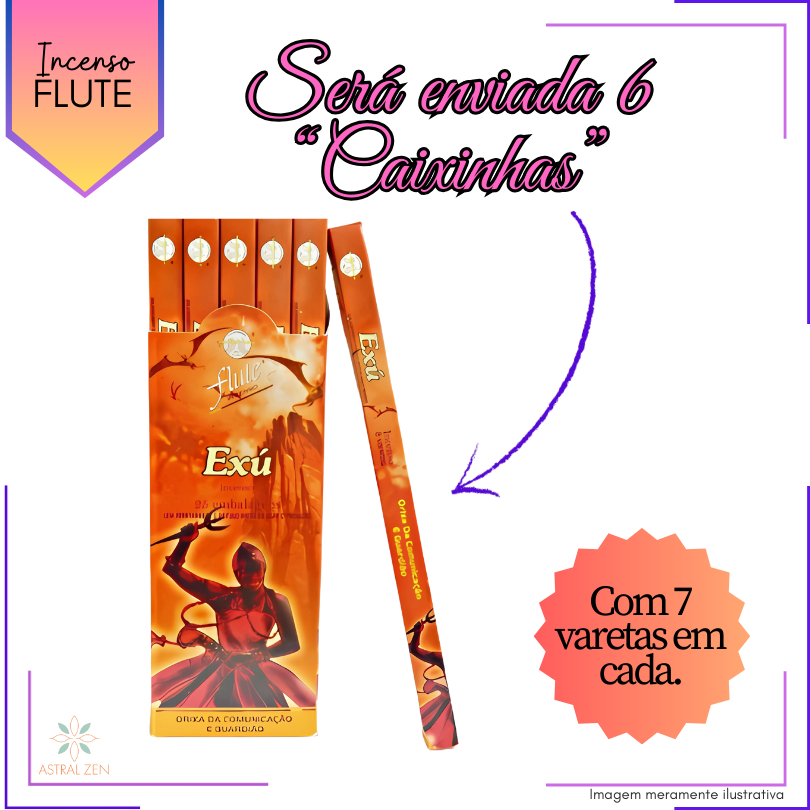 Incenso Flute Exú - Kit com 6 Iguais ou Variados