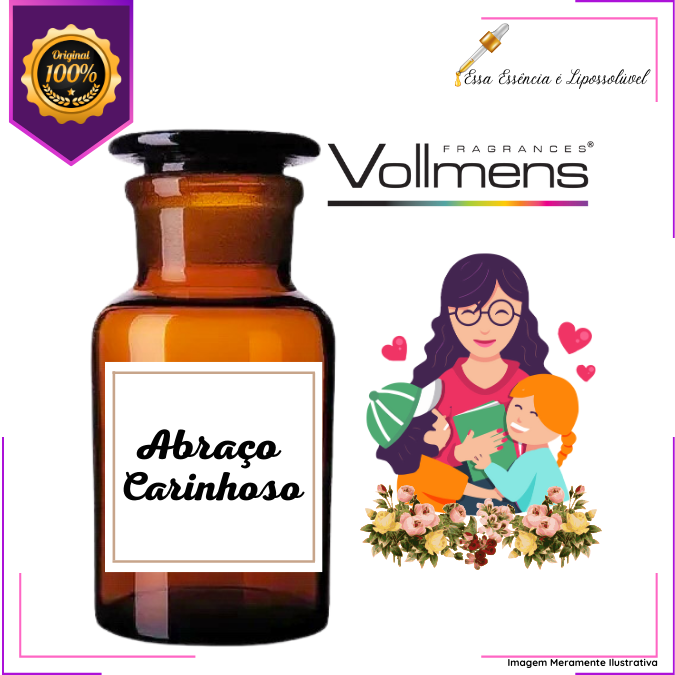 Essência Concentrada Abraço Carinhoso Vollmens Para Aromatizador - Velas - Sabonetes - Perfumes