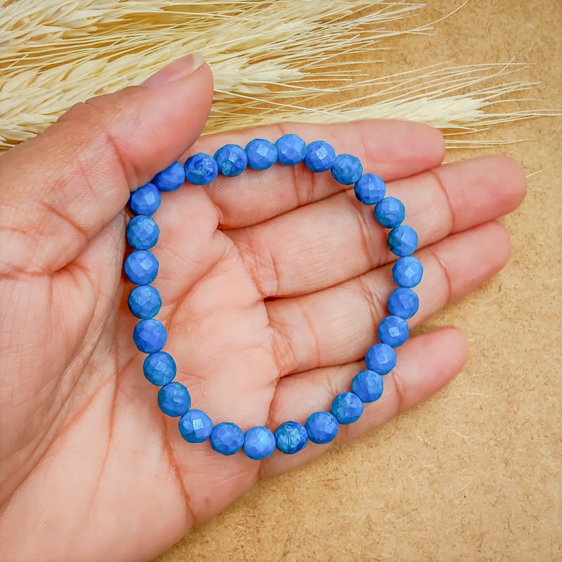 Pulseira de Turquesa Azul 6mm