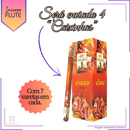 Incenso Massala Flute Cravo - Kit com 4 Iguais ou Variados