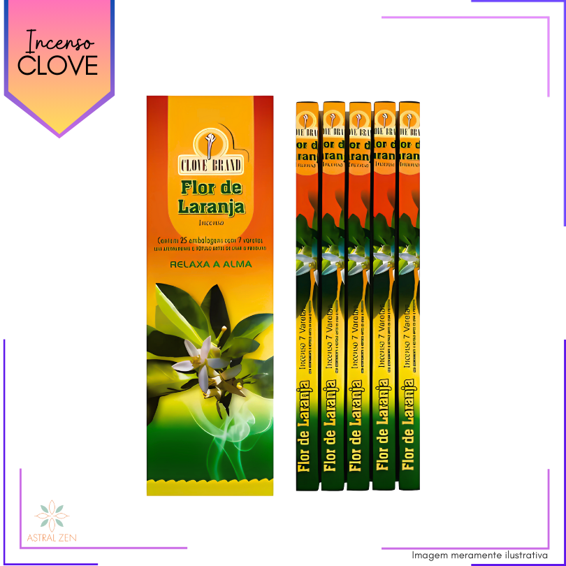 Incenso Clove Brand Flor de Laranja - Kit com 8 Iguais ou Variados