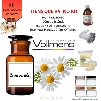 Kit Para Fabricação de Velas Artesanais 10un Potes 210ml 1Kg de Cera de Coco 10un Pavio B2030 100ml de Essência