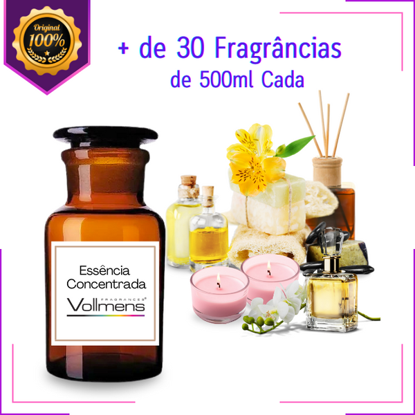 Essências Premium Vollmens Lipossolúvel Para Aromatização Velas Perfumes e Saboaria - Variedade Exclusiva +30 Aromas