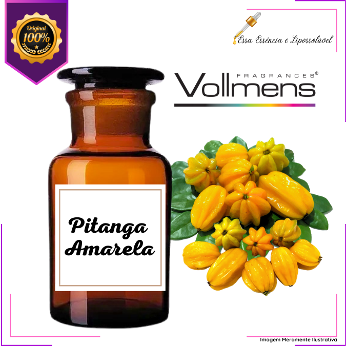 Essência Concentrada Pitanga Amarela Vollmens Para Aromatizador - Velas - Sabonetes - Perfumes