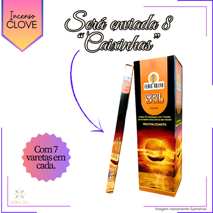 Incenso Clove Brand Sol - Kit com 8 Iguais ou Variados