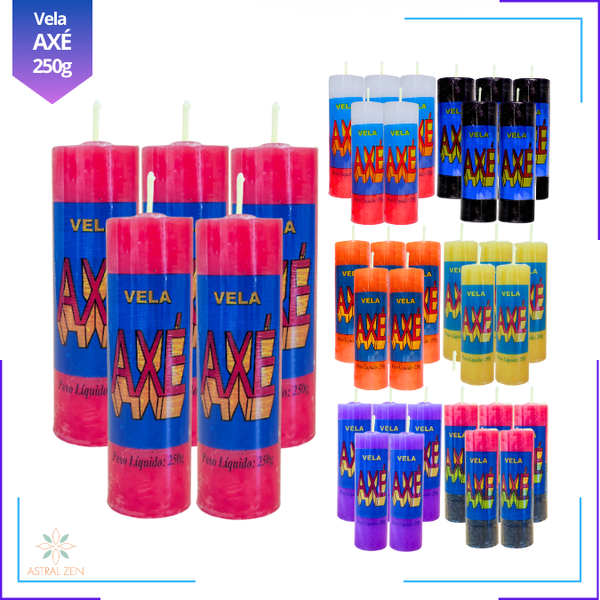 Velas Votivas Coloridas Axé 250 Gramas 100% Parafina Pura 7 dias + de 14 Cores - 6un