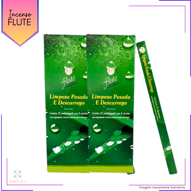 Incenso Flute Limpeza Pesada e Descarrego - Kit com 6 Iguais ou Variados