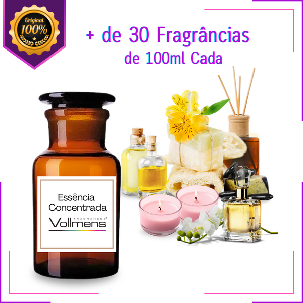 Essências Premium Vollmens a Base de Óleo Para Aromatização Velas Perfumes e Saboaria - Variedade Exclusiva +30 Aromas