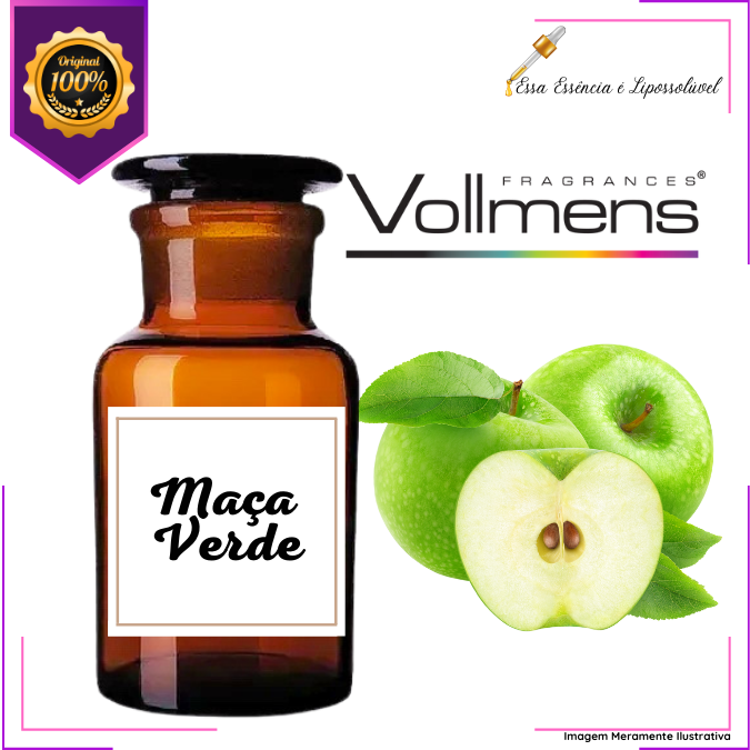 Essência Concentrada Maçã Verde Vollmens Para Aromatizador - Velas - Sabonetes - Perfumes 500g