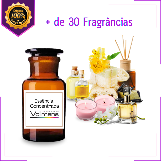 Essências Premium Vollmens Lipossolúvel Para Aromatização Velas Perfumes e Saboaria - Variedade Exclusiva +30 Aromas