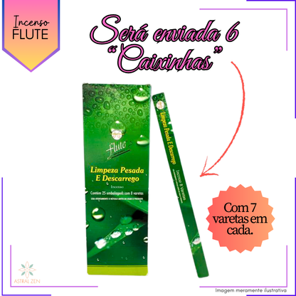 Incenso Flute Limpeza Pesada e Descarrego - Kit com 6 Iguais ou Variados