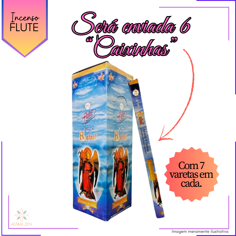 Incenso Flute Arcanjo Rafael - Kit com 6 Iguais ou Variados