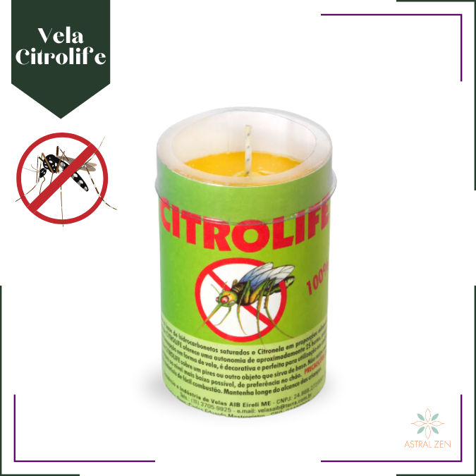 Vela de Citronela Citrolife Repelente Contra Mosquitos e Insetos 100% Natural