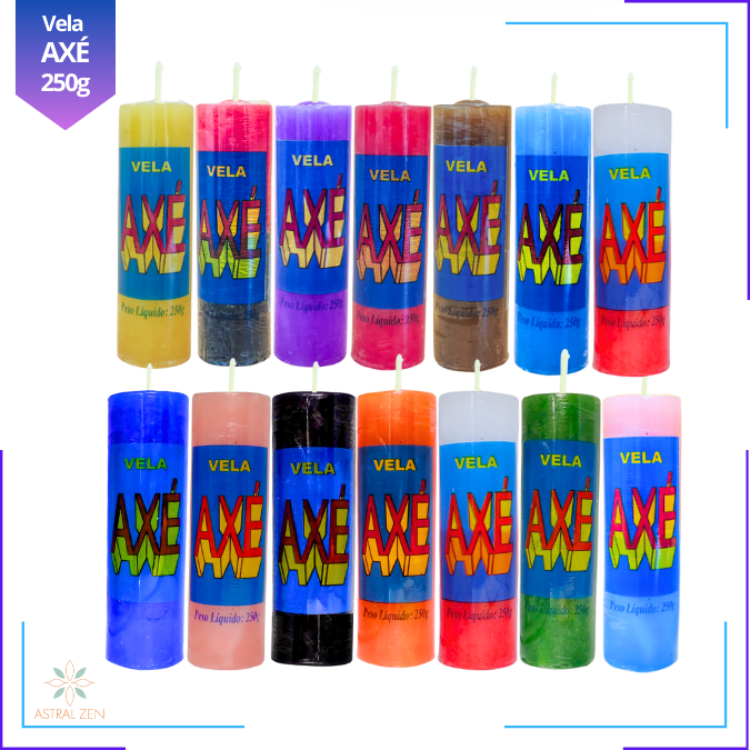 Velas Votivas Coloridas Axé 250 Gramas 100% Parafina Pura 7 dias + de 14 Cores - 3un