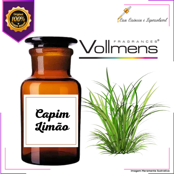 Essência Concentrada Capim Limão Vollmens Para Aromatizador - Velas - Sabonetes - Perfumes