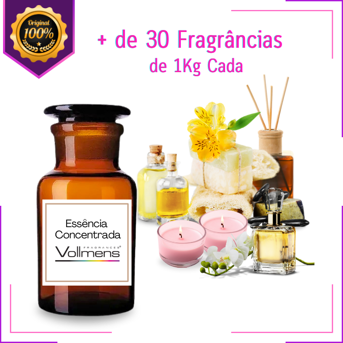 Essências Premium Vollmens Lipossolúvel P/ Aromatização Velas Perfumes e Saboaria - Variedade Exclusiva +30 Aromas