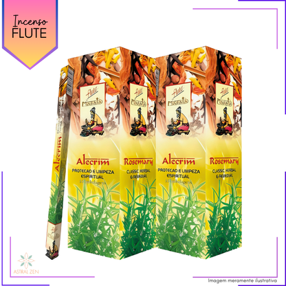 Incenso Massala Flute Alecrim - Kit com 4 Iguais ou Variados