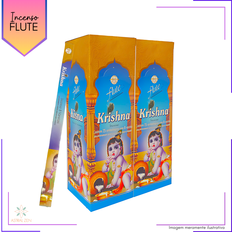 Incenso Flute Krishna - Kit com 6 Iguais ou Variados